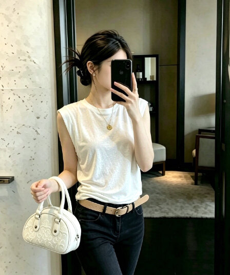 자이언트 편안함 프랑스 비와 이슬 아마 면 린넨 다용도 고급 작은 날다 소매 루즈핏 슬림해 보이는 연령 감소 반팔 티셔츠