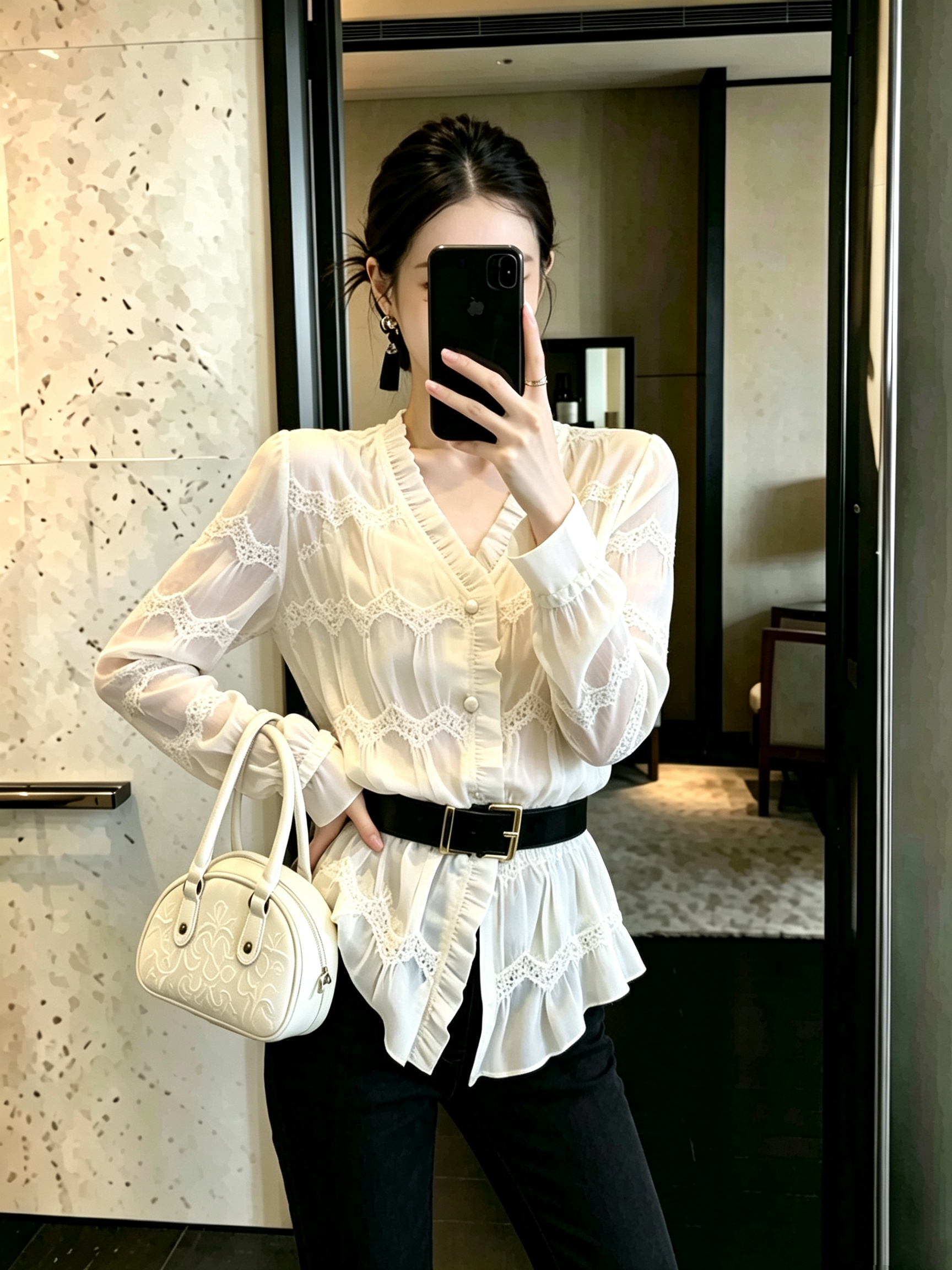 BY31195# 独特漂亮超好看上衣女秋季新款法式设计感小众时尚气质长袖  服裝批發女裝批發服飾貨源