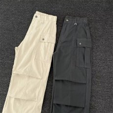 批发<b class='q'>美式</b>复古水洗做旧工装裤男女夏季宽松褶皱直筒<b class='q'>休闲</b>裤高街微喇裤潮