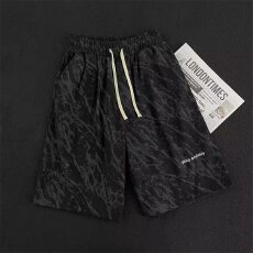 批发夏季扎染休闲短裤男<b class='q'>日系</b><b class='q'>复古</b>宽松百搭字母印花情侣抽绳运动五分裤