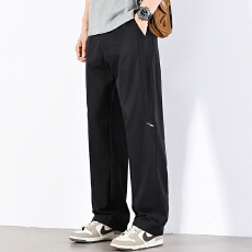 批发美式新款潮牌宽松百搭阔腿长裤<b class='q'>日系</b><b class='q'>复古</b>简约纯色港男直筒休闲裤男