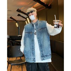 批发<b class='q'>复古</b>多口袋工装马甲男<b class='q'>日系</b>潮牌宽松国潮机能bf风休闲坎肩背心外套