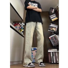 批发港风潮男女款新款美式个性牛仔裤春秋<b class='q'>嘻哈</b>ins潮高街潮流痞帅长裤