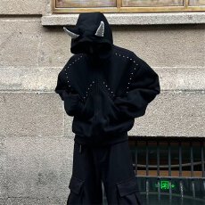 批发美式新款情侣卫衣<b class='q'>港风</b>宽松简约连帽卫衣开衫男女同款潮流帅气百搭