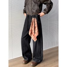 批发港风潮男女款新款情侣个性美式牛仔裤<b class='q'>嘻哈</b>ins潮高街潮流痞帅长裤