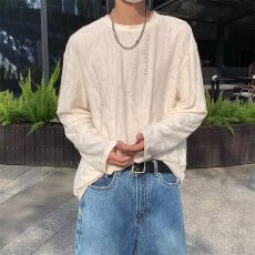 批发薄款卫衣男女款新款盐系外套宽松慵懒风学生长袖<b class='q'>T</b><b class='q'>恤</b>圆领上衣情侣