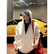 批发新款卫衣<b class='q'>港风</b>宽松简约两面穿连帽卫衣情侣开衫男女款潮流帅气百搭