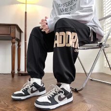 批发美式百搭宽松加绒加厚直筒潮牌男女款束脚<b class='q'>裤子</b>百搭情侣直筒裤冬季