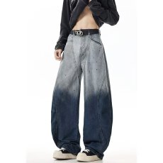 批发港风潮男女新款美式个性情侣牛仔裤嘻哈中性风潮高街潮流痞帅长裤