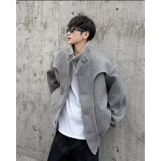 批发秋<b class='q'>冬</b>款立领双面羊毛大衣男女短款高品质小个子高级感情侣毛呢外套