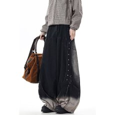 批发港风潮男女新款中性风个性情侣牛仔裤<b class='q'>嘻哈</b>美式潮高街潮流痞帅长裤