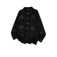 批发美式字母长袖<b class='q'>衬衫</b>日系港风情侣宽松<b class='q'>衬衣</b>男女潮流百搭休闲牛仔外套