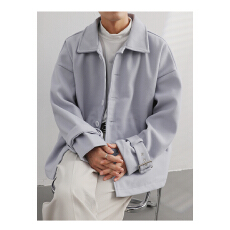 批发韩系百搭设计感毛呢外套日系潮男英伦风<b class='q'>秋</b>冬双层保暖美式行政夹克