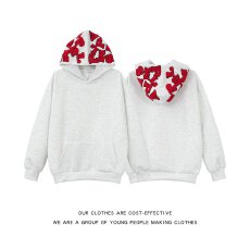 批发美式卫衣男女款连帽情侣港风宽松潮牌字日系母印花百搭中性风外套