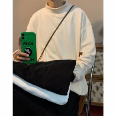 批发春秋长袖t恤男女款潮牌体恤情侣宽松帅气半高领上衣ins潮流打底衫