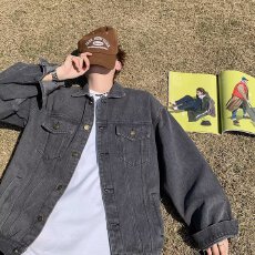 批发春秋痞帅牛仔外套男女款高街潮牌港风日系原宿风潮流宽松情侣夹克