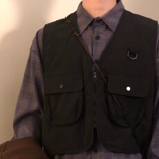 批发美式春夏日系复古叠穿工装短款无袖背心情侣马甲男女百搭上衣外套