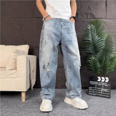 批发港风春夏新款美式情侣个性美式牛仔<b class='q'>裤</b><b class='q'>嘻哈</b>潮高街潮流痞帅男女长<b class='q'>裤</b>