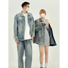 批发春秋痞帅外套<b class='q'>男</b>女高街潮牌港风日系原宿风韩版潮流情侣宽松<b class='q'>夹克</b>