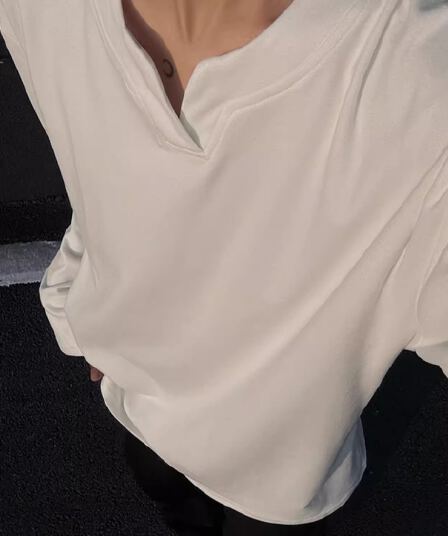 V넥 후드티 남녀 가을 겨울 두꺼운 악당 잘 생긴 De 플러시 기본 셔츠 인사이드 가져 가라. 보온 가을 의상 아메리칸 커플 긴팔 티셔츠