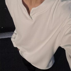 批发v领卫衣男女秋冬加厚痞帅德绒打底衫内搭保暖秋衣美式<b class='q'>情侣</b><b class='q'>长袖</b>t恤