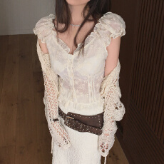 批发实价 韩国chic辣妹镂空针织开衫夏季短款防晒长袖披肩<b class='q'>外套女</b>