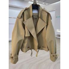 批发<b class='q'>韩国</b>东大门2025秋季新款英伦风西装领短款<b class='q'>风衣外套</b>女宽松长袖上衣