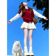 批发撞色衬衫长袖拼接小马<b class='q'>针织</b><b class='q'>开衫</b>毛衣女冬款时尚气质假两件别致上衣