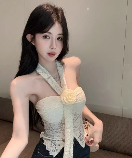 레이스 행침 목 캐미솔 외출용 여름 태국 사람 스타일 핫걸 오프숄더 튜브탑 작은 맨위 아름다운 벨트 가슴 패드
