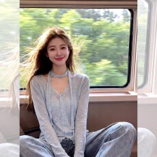 批发法式温柔甜美V领波浪边针织开衫女2026夏季休闲简约轻薄舒适上衣