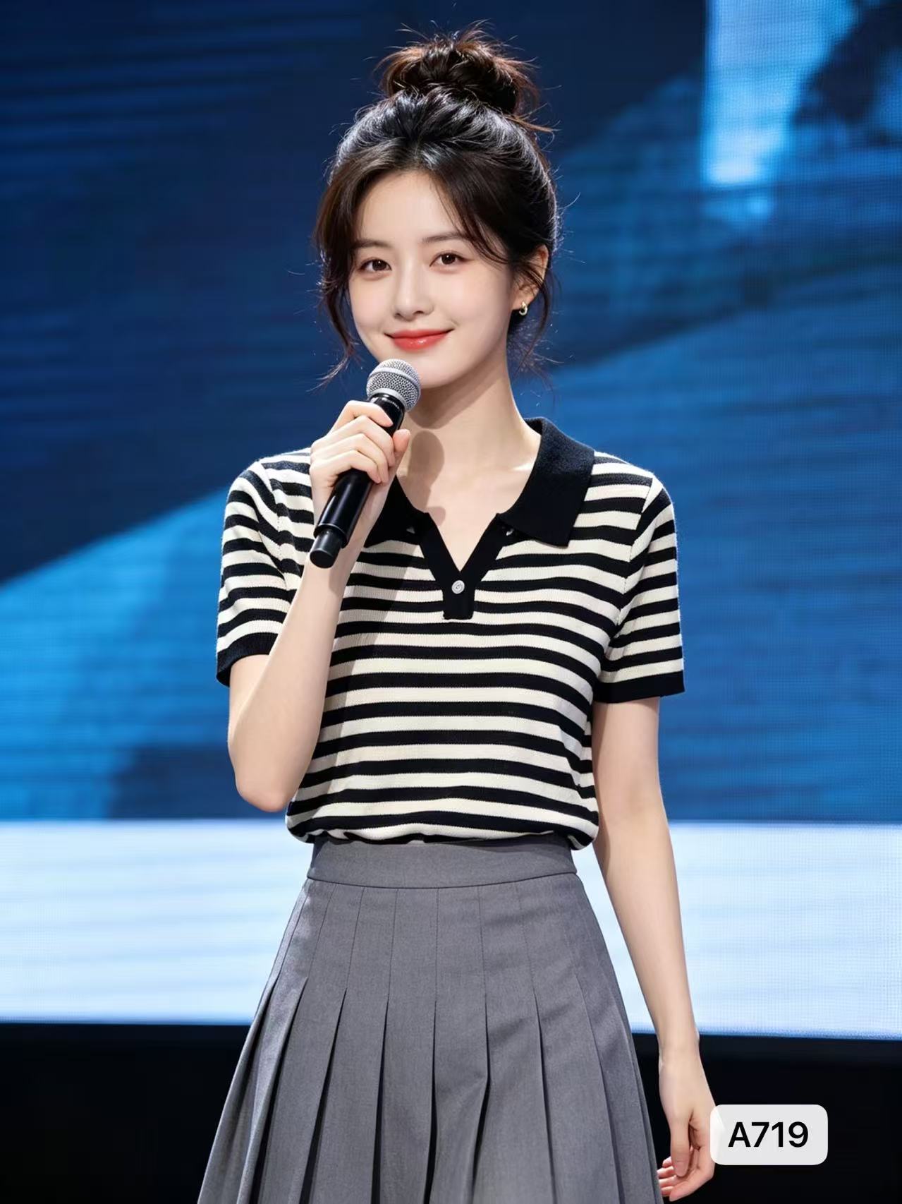 POLO 칼라 반팔 디자인 센스 2026 년 여름 한국 스타일 몸매 가꾸기 얼음 차가운 실크 폴로 칼라 니트 스웨터 다용도 맨위 여성