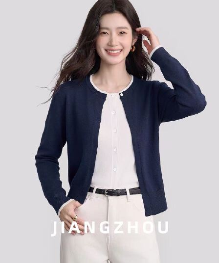 강 대륙 jiangz 가을 새로운 캐주얼 배색 패치워크 긴팔 니트 스웨터 루즈핏 출퇴근 페이크 레이어드 맨위