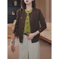 批发小猫刺绣假两件针织衫<b class='q'>女</b>2026新款秋季圆领毛衣开衫设计感长袖<b class='q'>上衣</b>