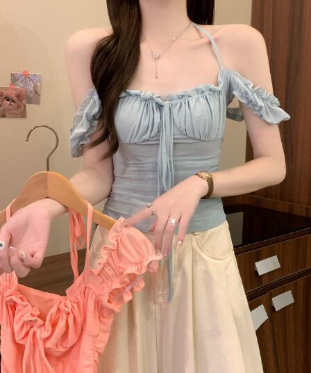 실사 정가 화이트 워터 여성 같은 단락 계단식 낭만주의 꽃밭 소매 망사 광장 칼라 순수한 욕망 바람 슬림해 보이는 행침 목 맨위