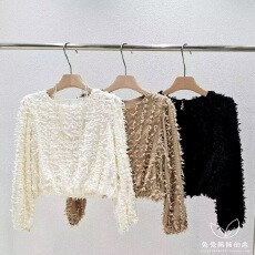 批发韩国东大门秋季<b class='q'>新款</b> w story 气质简单淑女长袖蕾丝衫