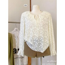 批发2025十三行秋冬新款颜值开挂重工<b class='q'>蕾丝</b>娃娃领抓绒小衫