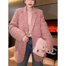 批发2025秋冬新款小香风西装<b class='q'>外套</b>女高级感时尚廓形毛呢西服显瘦上衣潮