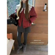 批发亮闪闪<b class='q'>蕾丝</b>拼接娃娃领羽绒服女2025冬季新款90白鸭绒小个子外套潮