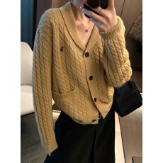 批发加厚正版100%羊毛毛衣外套秋冬新款欧货女洋气时尚麻花<b class='q'>针织</b>开衫