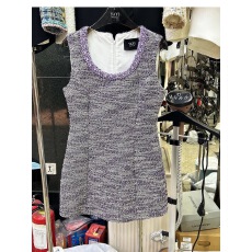 批发小香风亮丝<b class='q'>紫色</b><b class='q'>连衣裙</b>女高级感名媛气质收腰显瘦背心裙2025冬新款