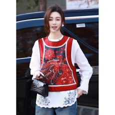 批发「凤凰于飞」宝儿家BJ119825412中式双宫丝刺绣钉珠龟裂新年<b class='q'>马甲</b>