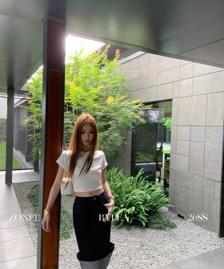 세련된 매뉴얼 프랑스식 레트로 단 닝 하이웨이스트 트임 데님 반신 스커트 여성 세트