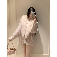 批发“ 娇欲圆舞曲” 狐狸毛拼接2026秋季新款针织<b class='q'>皮草</b>毛衣<b class='q'>外套</b>女大衣