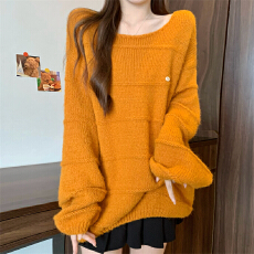 批发实拍实价 新版韩风慵懒风设计感宽松圆领软糯毛衣