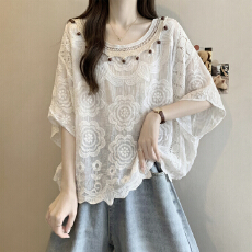 批发实拍实价 新版韩风设计感钩花镂空波西米亚罩衫防晒衫