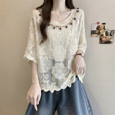 批发实拍实价 新版韩风设计感钩花镂空波西米亚罩衫防晒衫