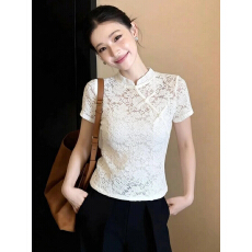 批发轻奢风白色蕾丝<b class='q'>短袖</b><b class='q'>T</b><b class='q'>恤</b>女夏2026新款时尚气质设计感显瘦内搭上衣