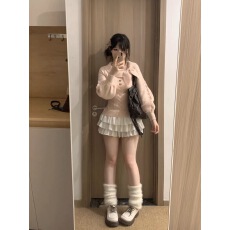 批发秋冬原创古早兔耳vintage<b class='q'>毛衣</b>奈奈风早秋学院风套头收腰针织衫女