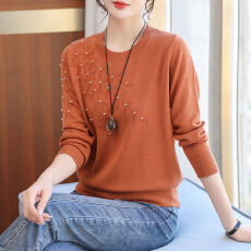 批发早秋新款时尚大码羊毛衫女宽松<b class='q'>针织衫</b>春秋中年<b class='q'>妈妈</b>装洋气打底衫女