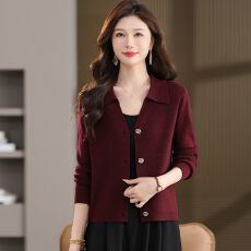 批发休闲简约开衫新款时尚洋气毛衣宽松显瘦针织衫外套百搭针织女上衣